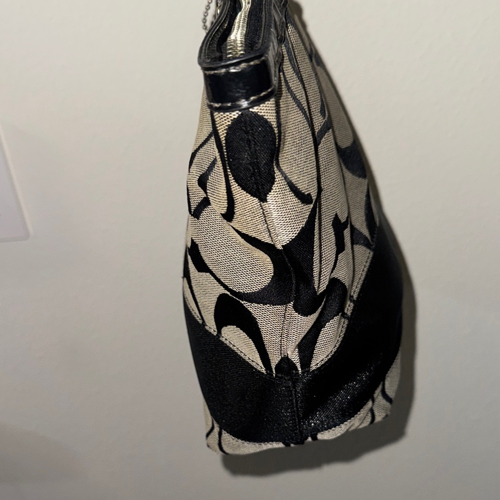 Coach Signature Black and Tan Tote - Picture 7 of 17